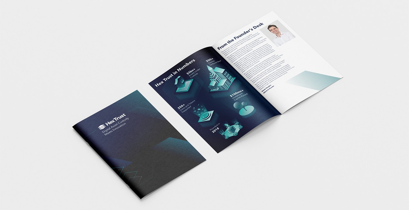 Hex Trust Company Brochure on the Founder's Desk