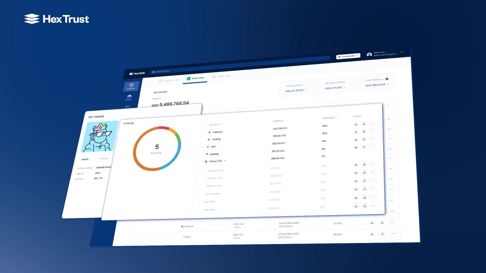Hex Trust Brand Video: Platform Dashboard Screens