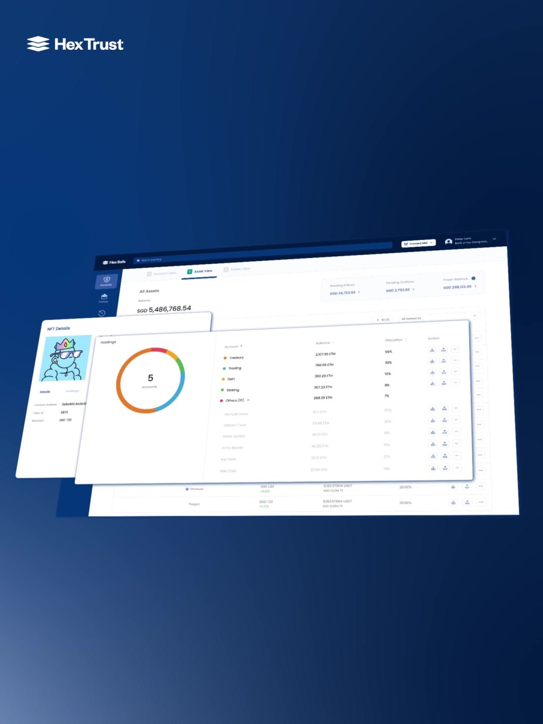 Hex Trust Brand Video, Vertical: Platform Dashboard Screens