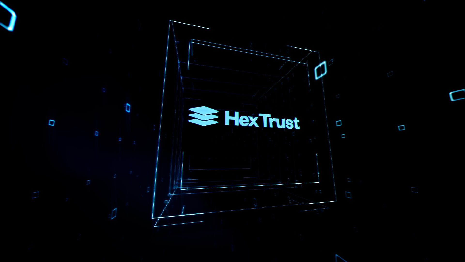 The Monthly Block Intro: Hex Trust Logo, Cyan Glow