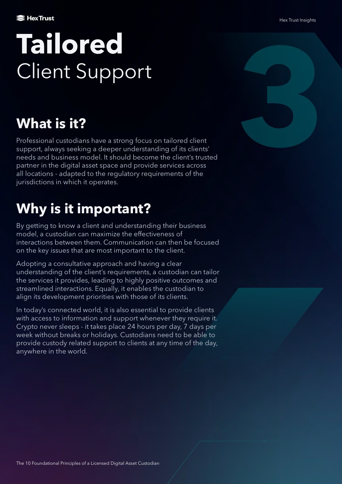 10 Principles Booklet: Principle 3: Tailored Client Support
