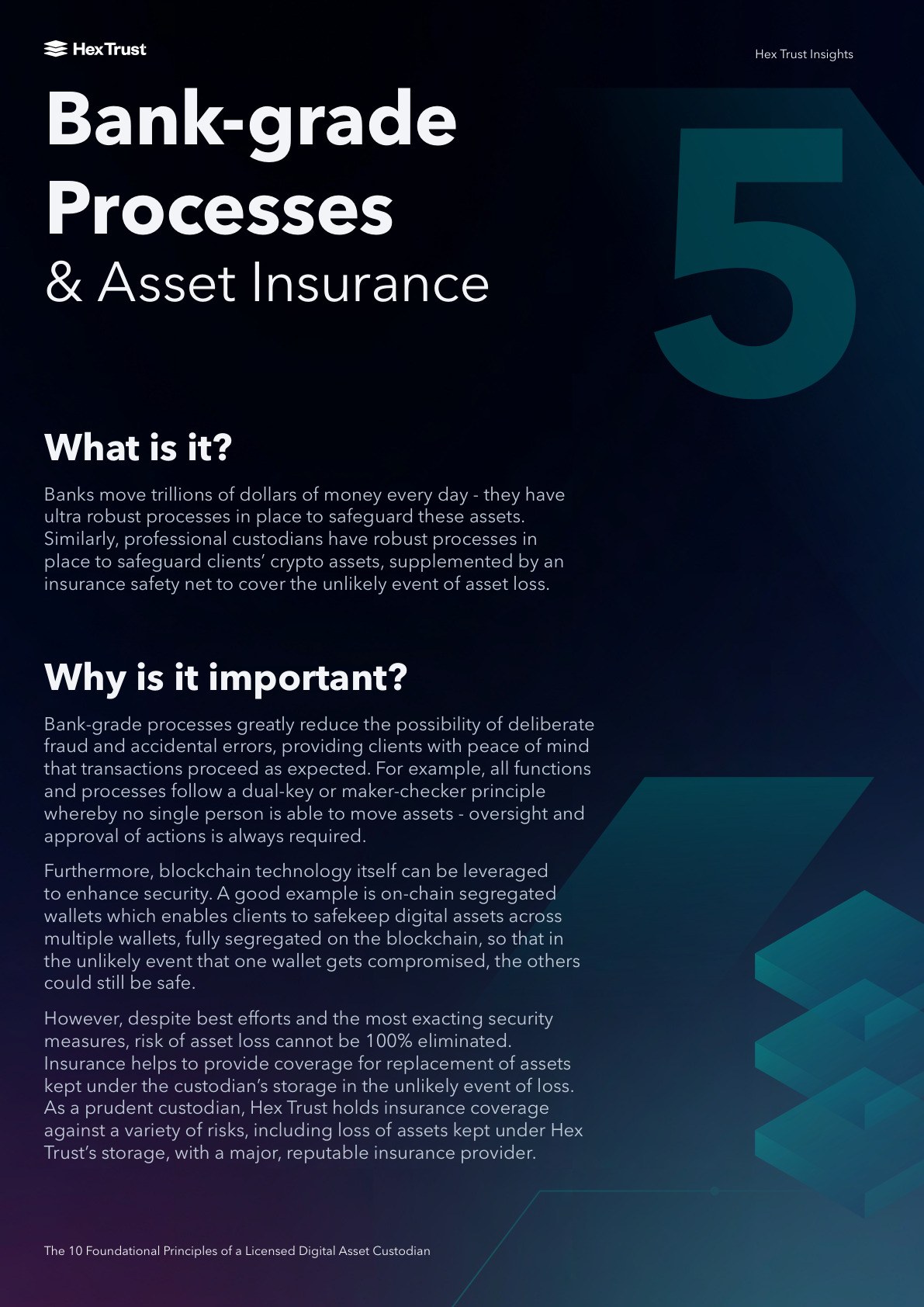 10 Principles Booklet: Principle 5: Bank-Grade Processes and Asset Insurance