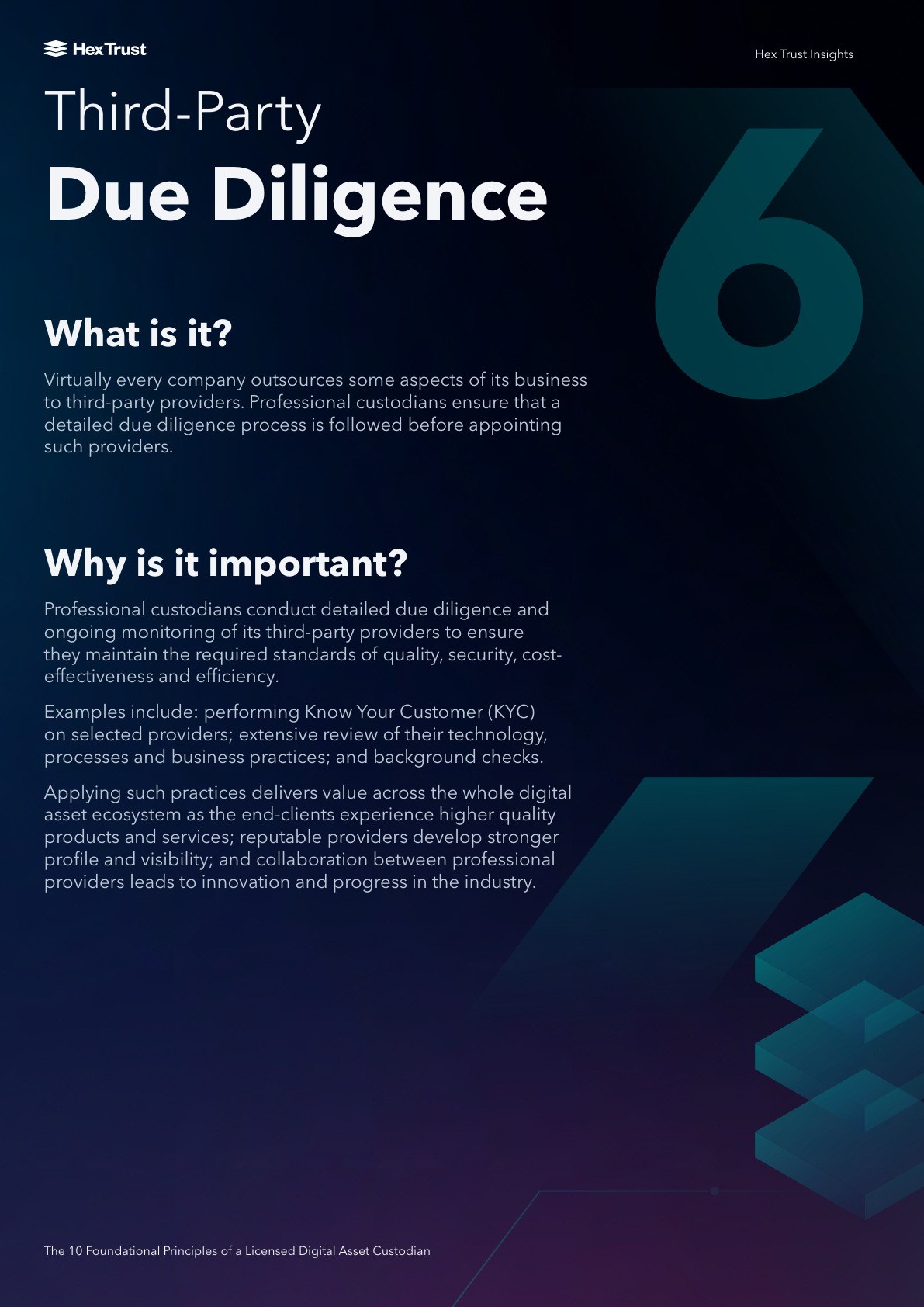 10 Principles Booklet: Principle 6: Third-Party Due Diligence
