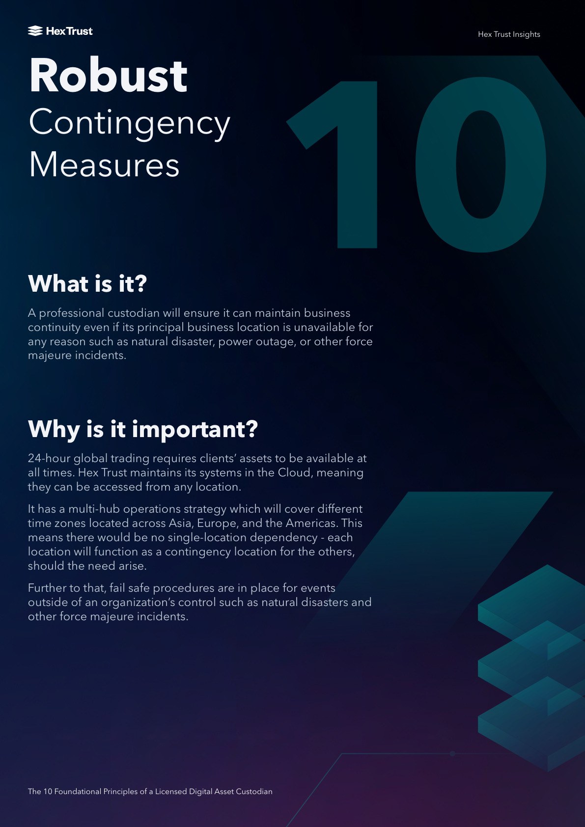 10 Principles Booklet: Principle 10: Robust Contingency Measures