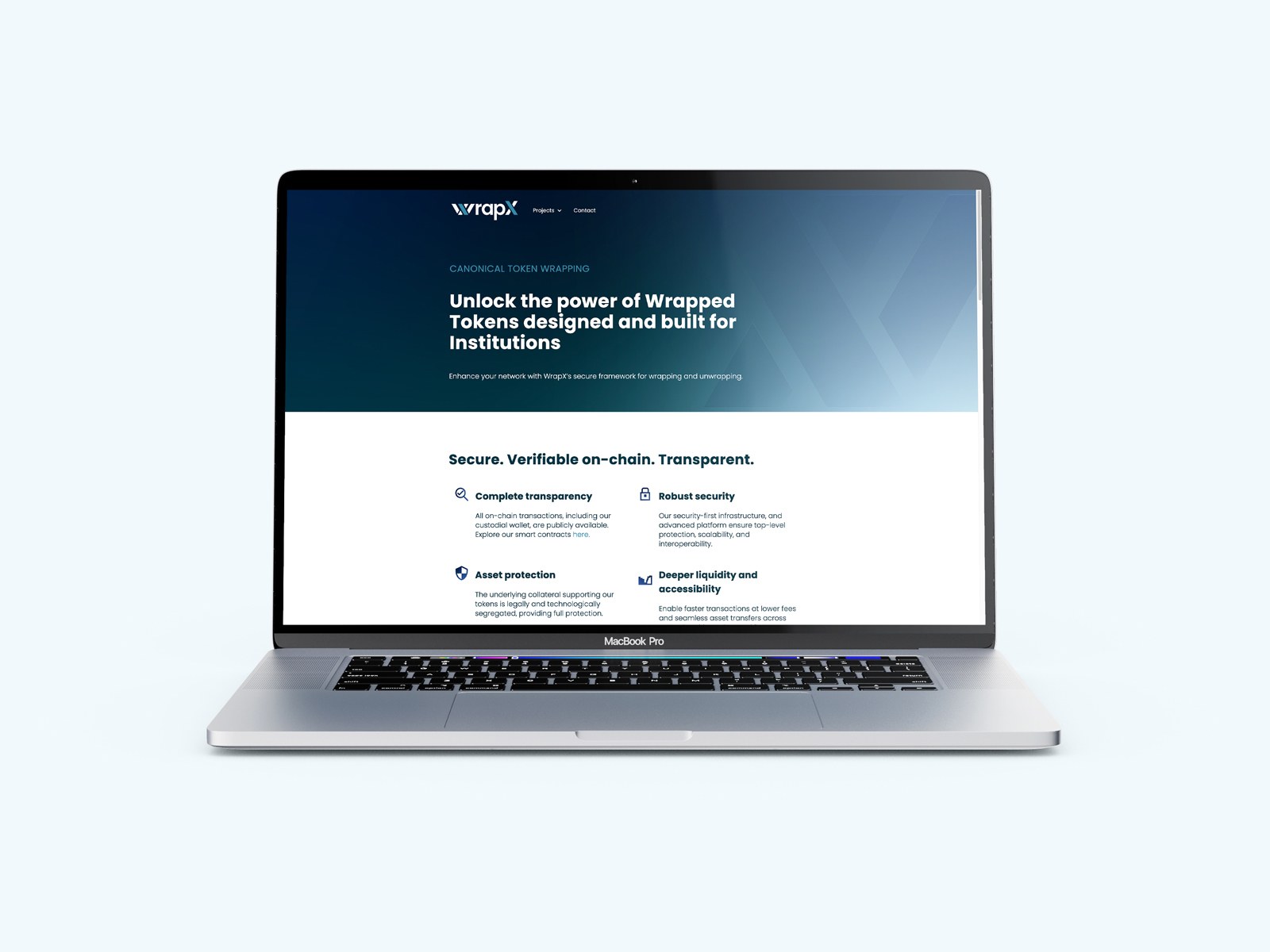 wrapX: Laptop Mockup of the Website
